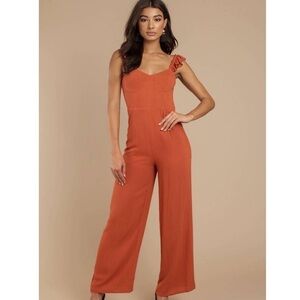 Cotton Candy LA ruffle strap wide leg jumpsuit